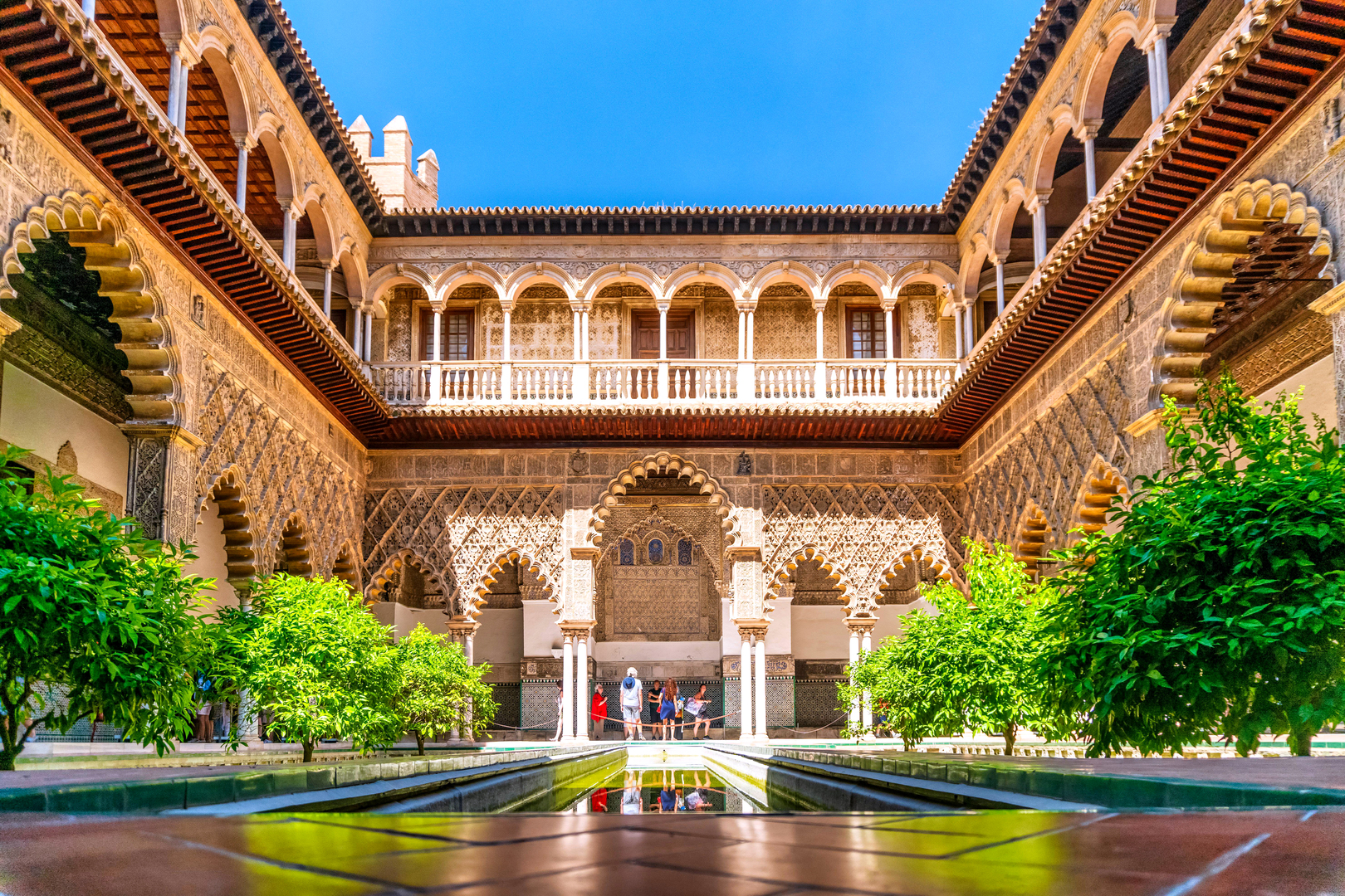 Courtyard of the Alcázar of Seville, Spain