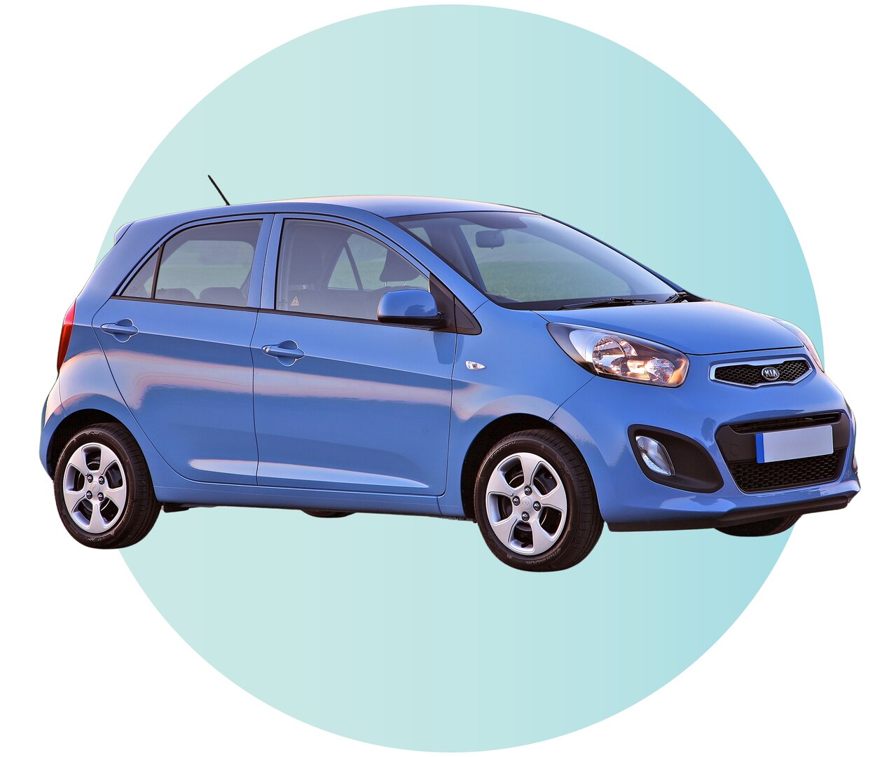 Blue Kia Picanto.