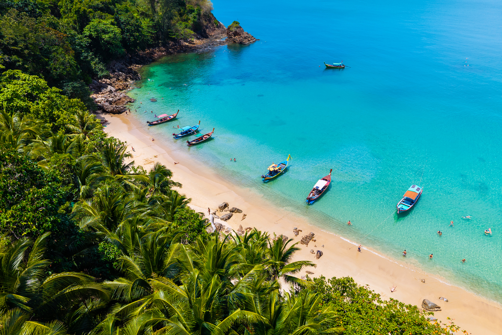 Aerial view of Banana Beach in Phuket, Thailand