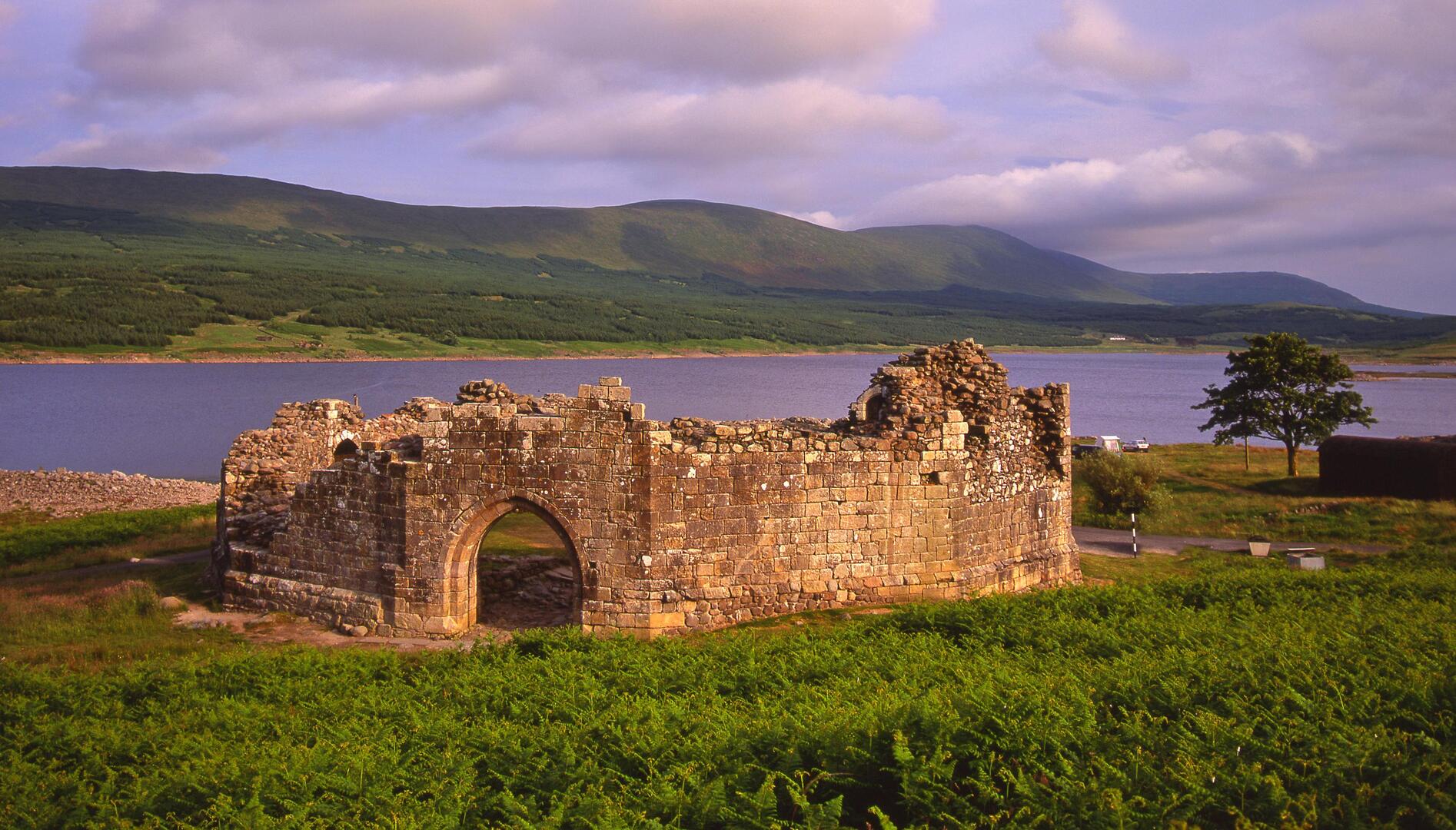 Doon Castle ruins in Ayrshire, Scotland.
