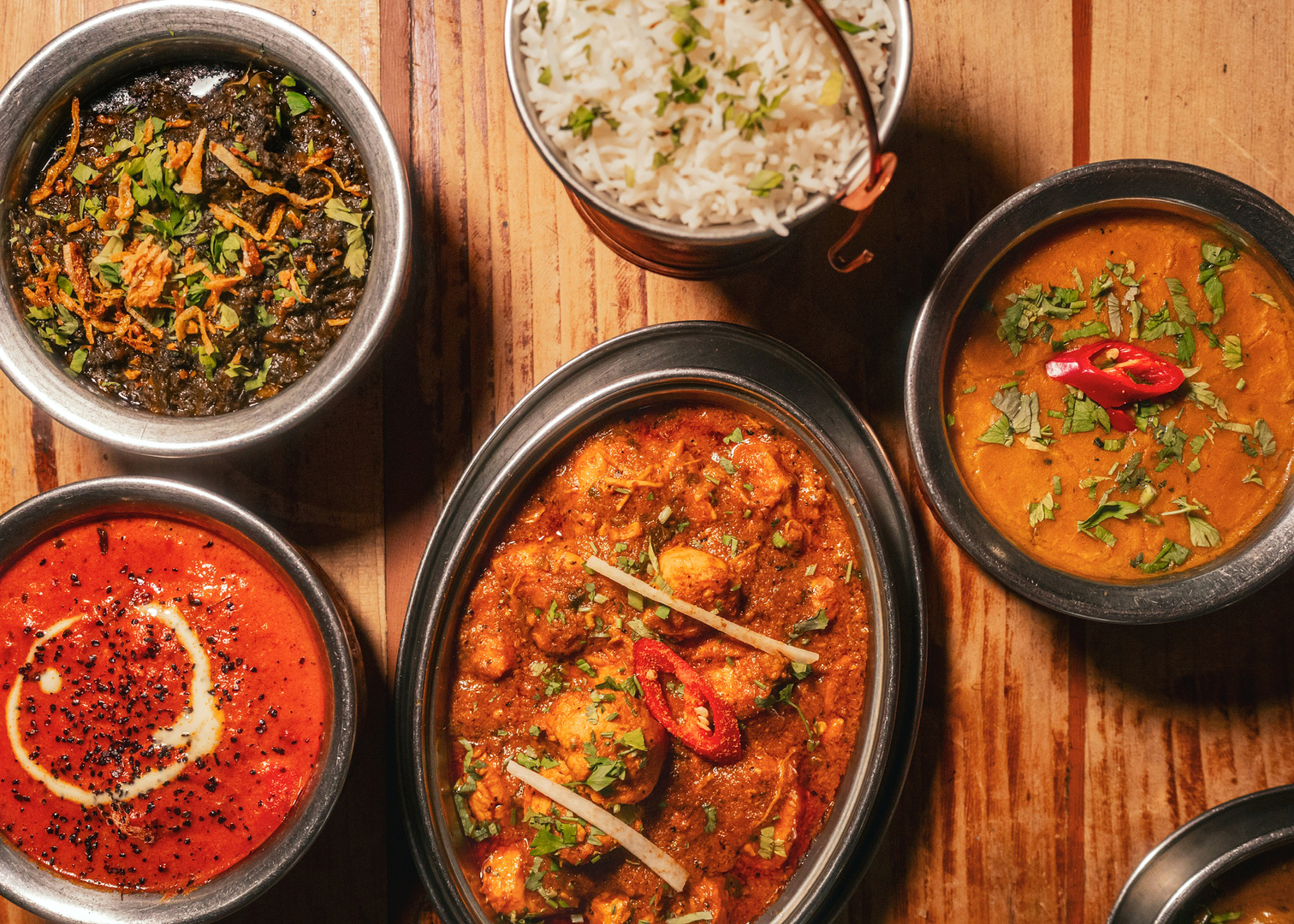 Selection of dishes at Mughli Charcoal Pit