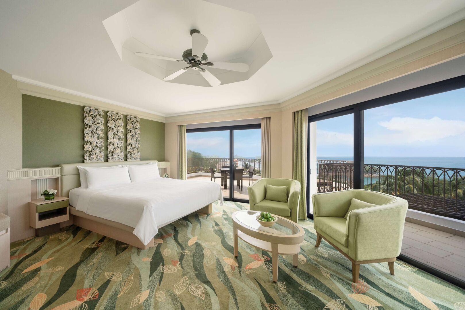Interior of a room at Shangri-La Rasa Sentosa Resort in Singapore