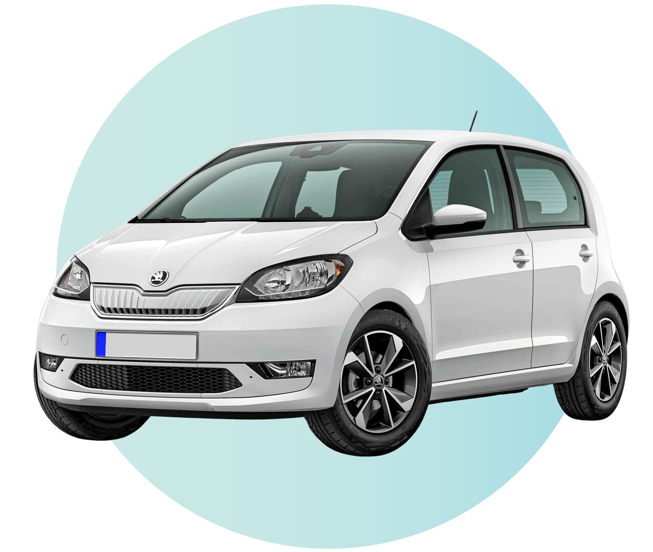 White Skoda Citigo car.